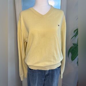 Tommy Hilfiger Women's Soft Yellow V-Neck Sweater